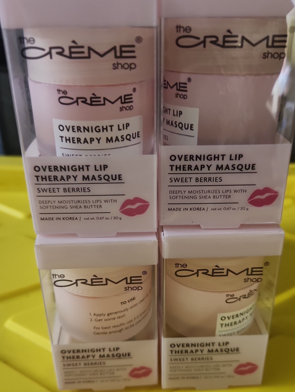 Set Of 4 The Crème Shop Overnight Lip Therapy Masque - Sweet Berries